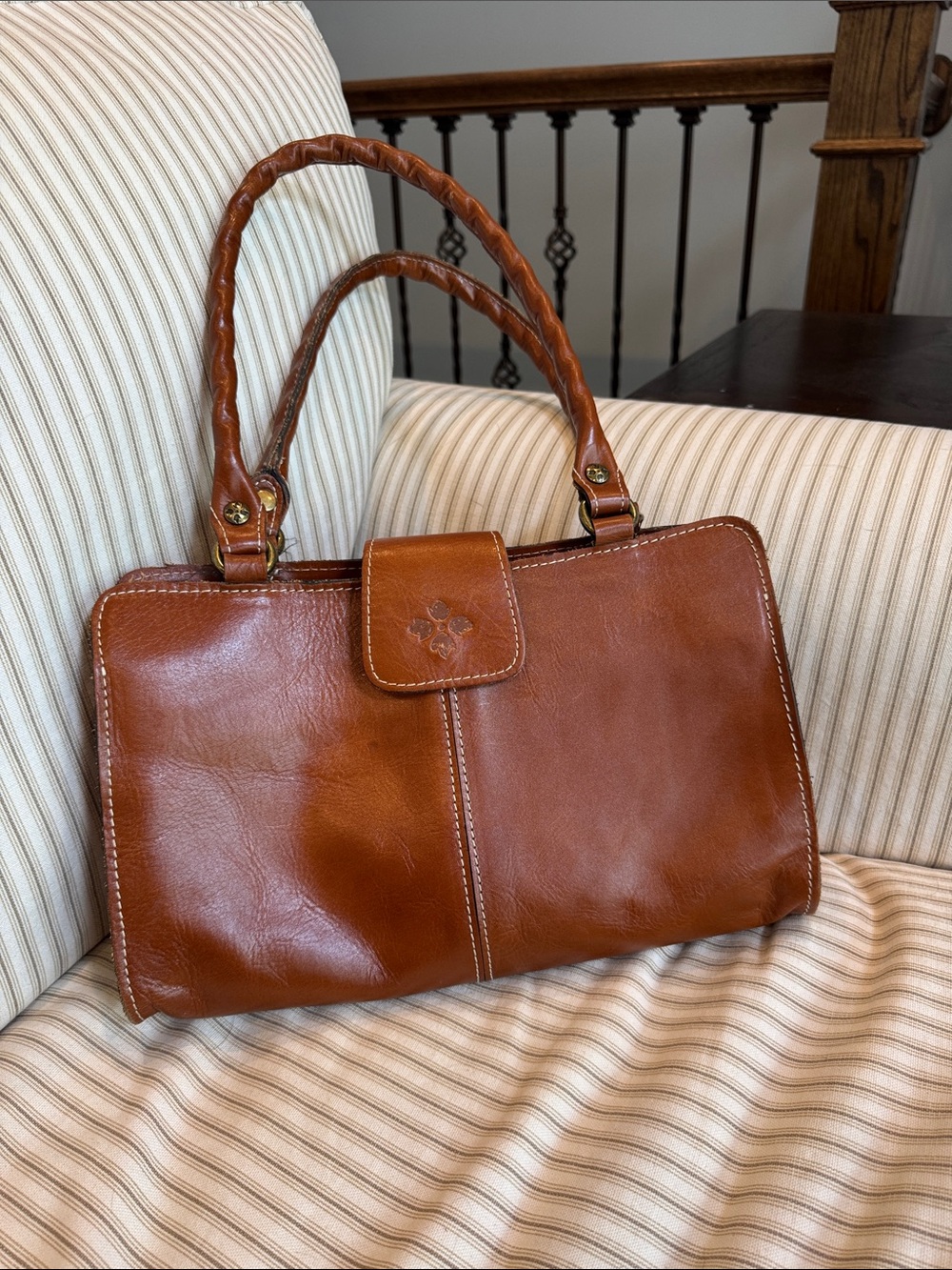 Patricia Nash brown leather shoulder bag purse